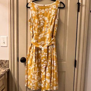 Anne Taylor, Yellow Floral Dress, sz 10